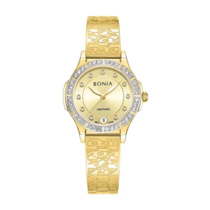 Bonia Elegance BNB10908-2227S Gold Dial Stainless Steel Women Watch 